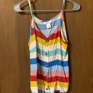 Multi colored striped tank